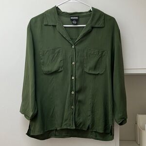 Notations Olive Green Collared Shirt